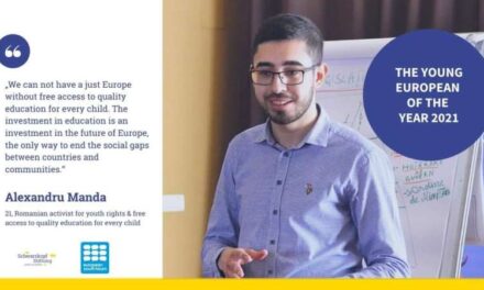 Studentul Constantin-Alexandru Manda a fost desemnat Tânărul European al Anului 2021