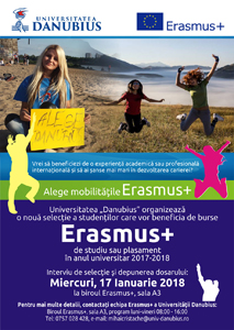 Noi oportunități de burse Erasmus+ pentru studenții Universității „Danubius”