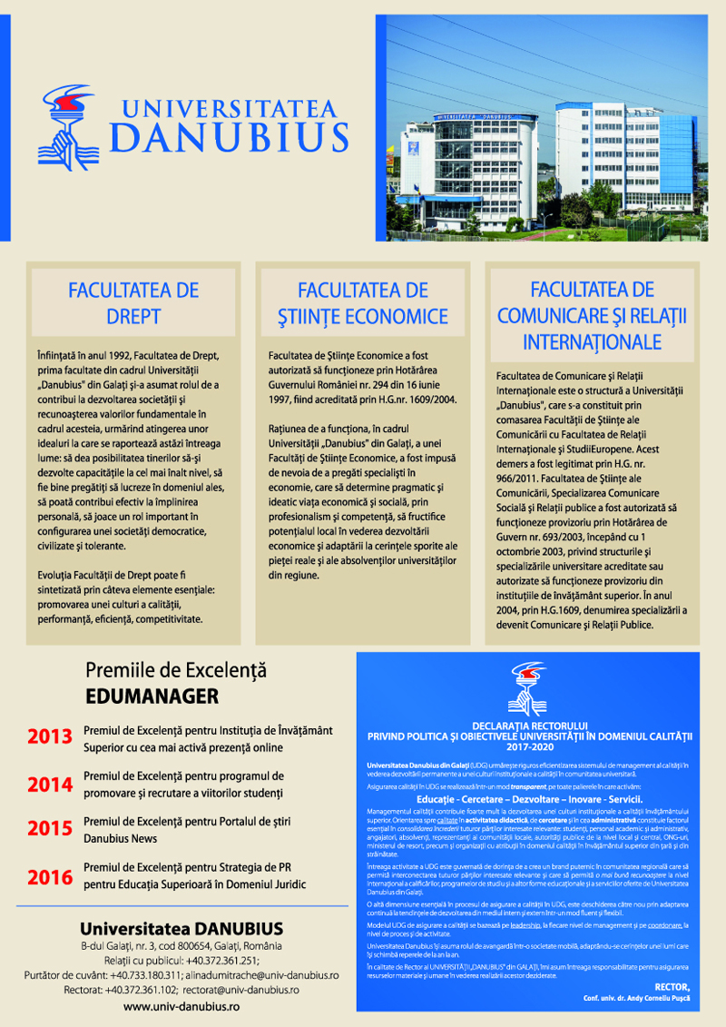 Universitatea ”Danubius”: 25 de ani de excelență în educație